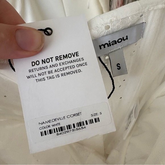 NWT Miaou Deville Lace Up Eyelet Corset Top - Picture 6 of 7